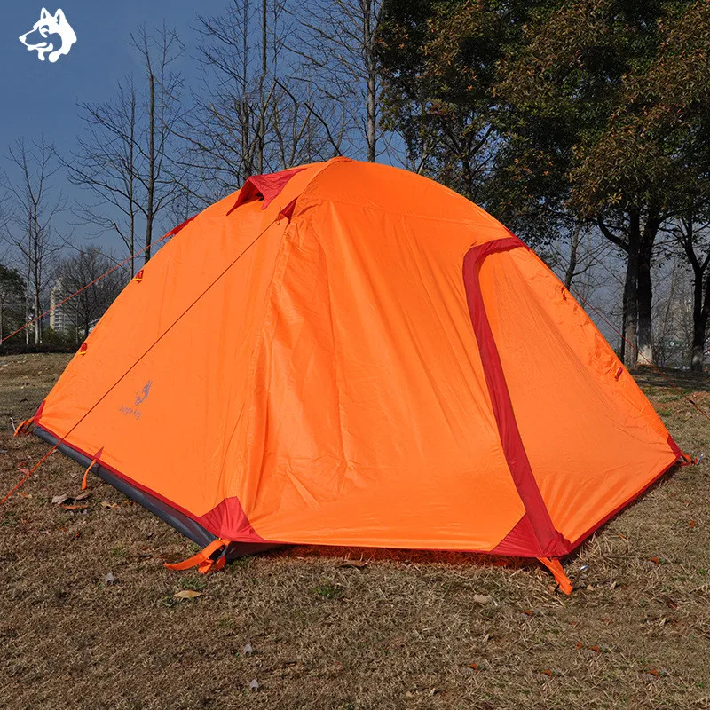 

4 people outdoor traveling living tent rainproof 8.5mm aluminum poles Orange/Blue hiking climbing trekking camping tent