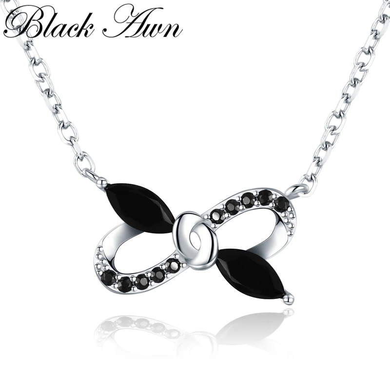 Bow Shape Romantic Arrive 925 Sterling Silver Fine Jewelry Trendy Flower Engagement necklaces & pendants for Women K039