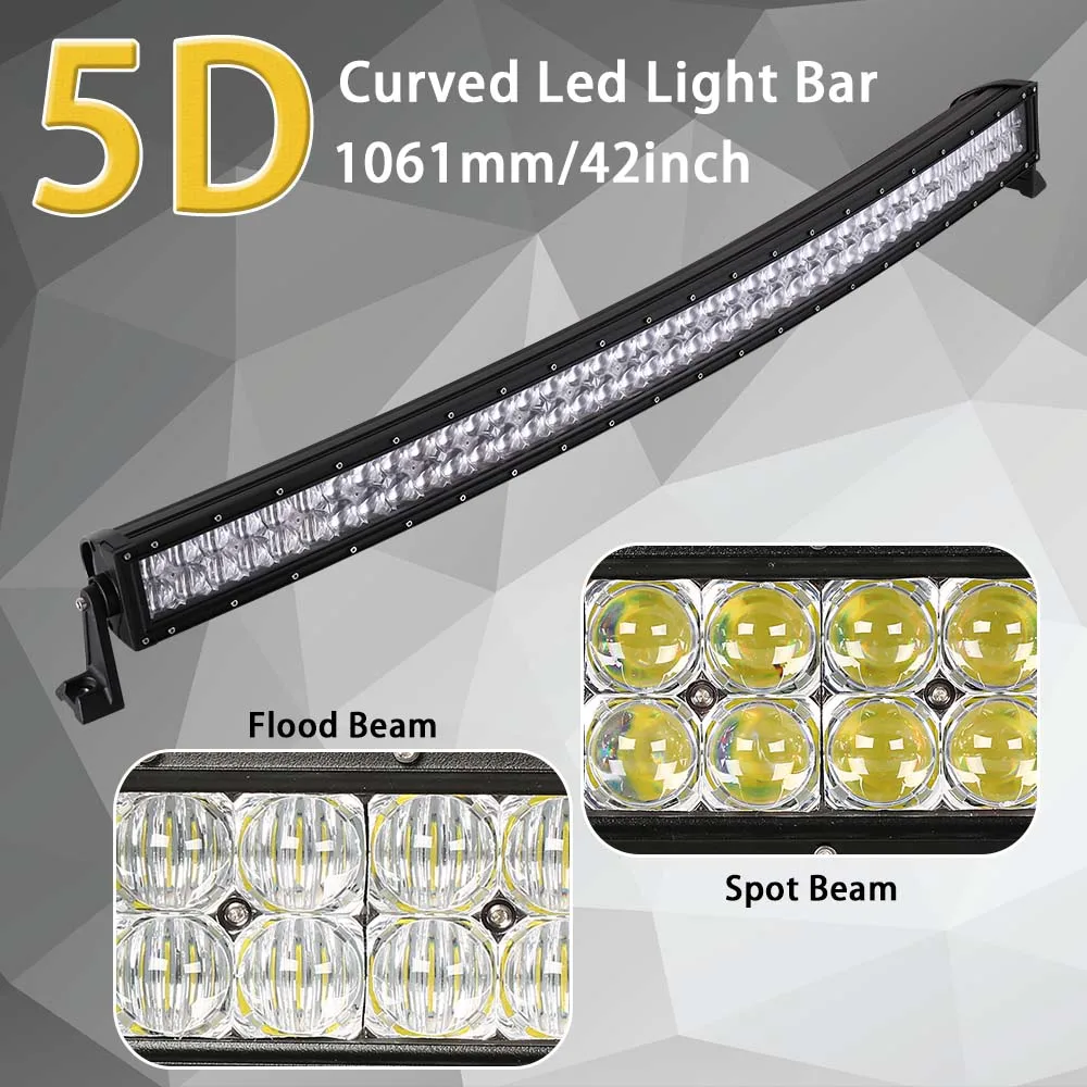 HELLO EOVO  22 32 42 52 inch Curved LED Light Bar LED Bar Work Light for Driving Offroad Car Tractor Truck 4x4 SUV ATV 12V 24V