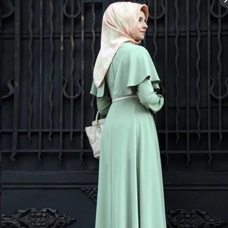 Moslemisches Abaya Kleid Frauen Mode Islamischen Arabisch Lange Hijab Kleid Schwarz Einfache Kleidung Traditionelle Abaya Muslimischen 7 Farben