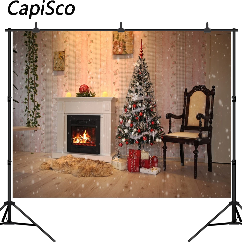 Capisco boudoir Christmas Tree Armchair Gift Swing Flowers Photo Background Customized Photographic Backdrops For Photo Studio