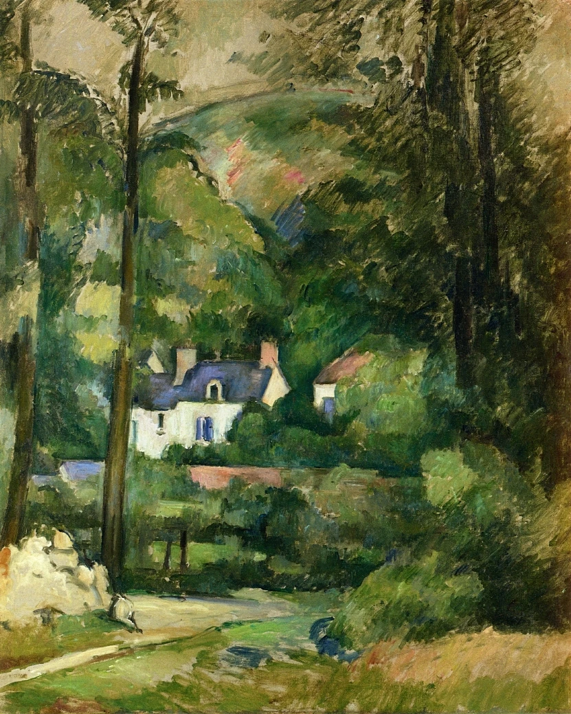 

100% hand made Oil Painting Reproduction on linen canvas, houses-in-the-greenery-1881 by paul Cezanne,landscape oil painting