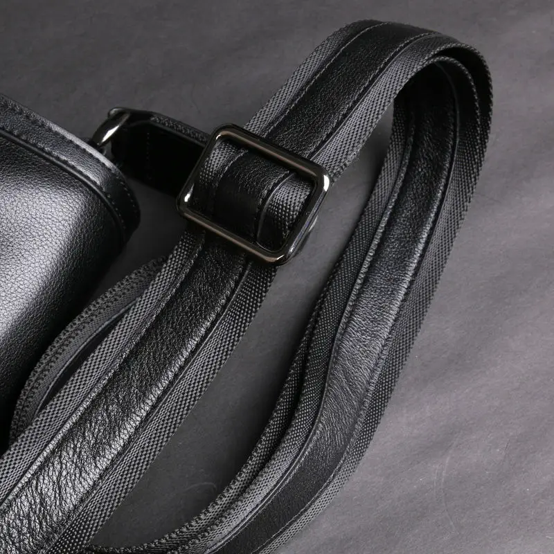 Recommend Men Briefcase High-end Black Retro Full-grain Genuine Cattle Hide Messeanger Bag Wear-resisting Durable Businessbag