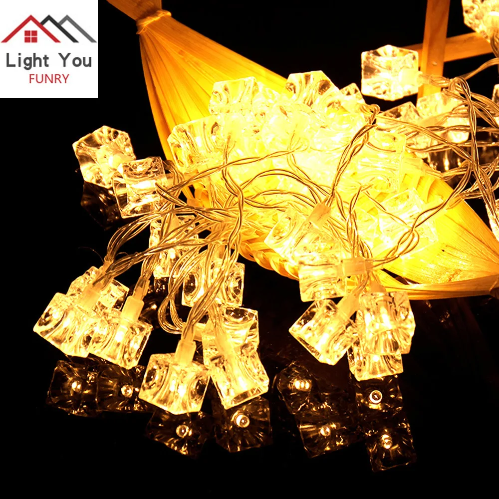 4.2 m 40 LED battery box ice cube string Christmas ice cube string garden decoration string