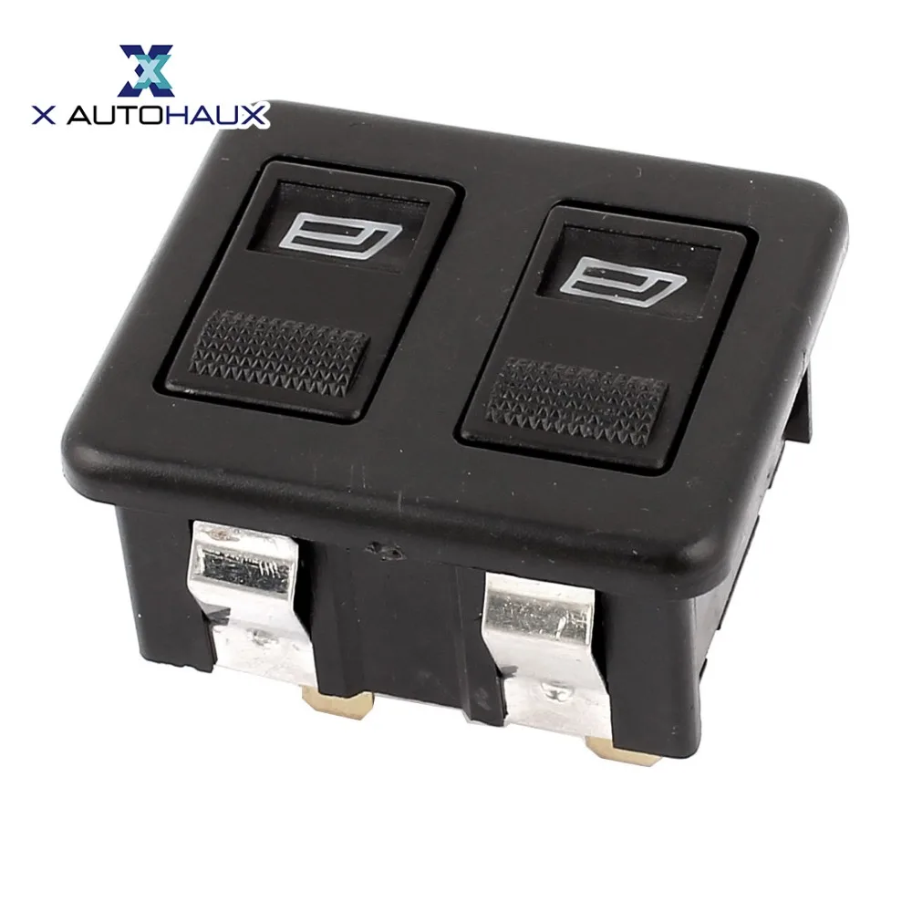 X AUTOHAUX Car Auto Panel Mount Dual Button Momentary Push 5 Pins Window Open Glass Lift Switch Button DC 12V