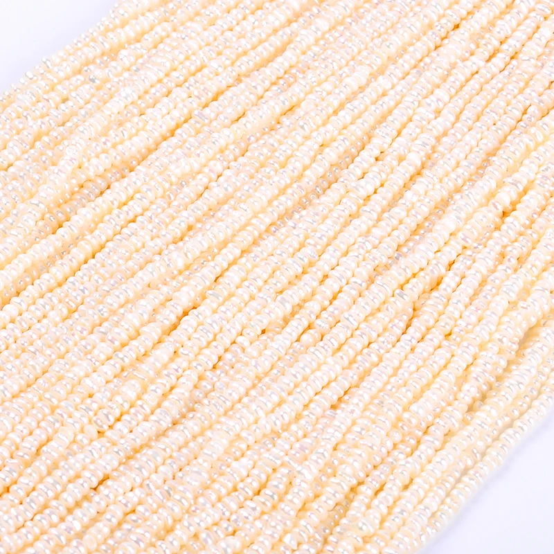 1pack/lot 4mm A quality white round rondelle Natural freshwater Pearl Loose Beads DIY for Jewelry bracelet necklace