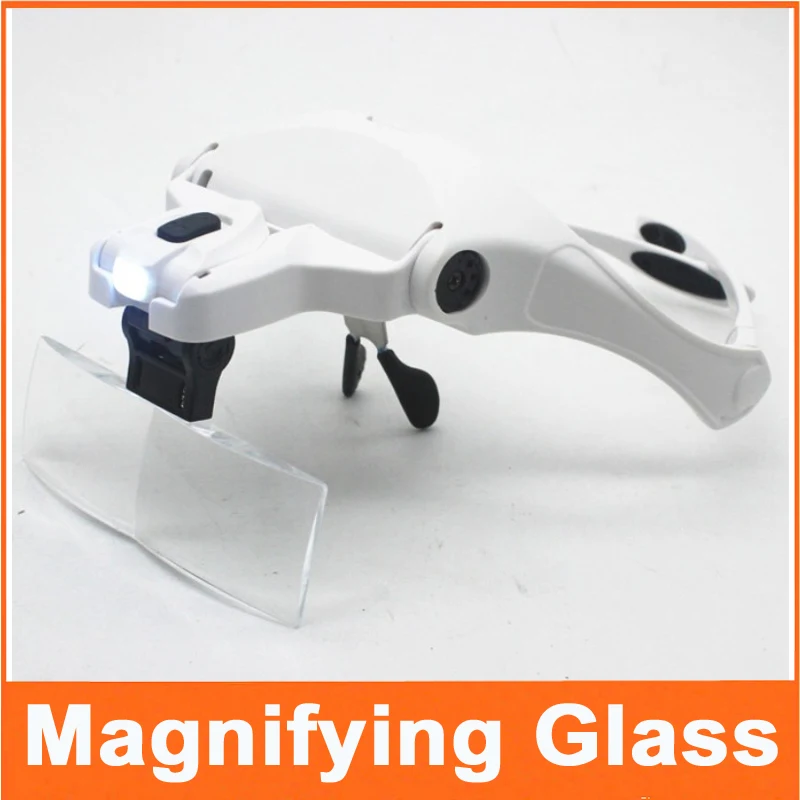 

New 1.0X 1.5X 2.0X 2.5X 3.5X LED Illumination Headband Magnifying Glass Helmet Magnifier Repairing Head Visor Loupe