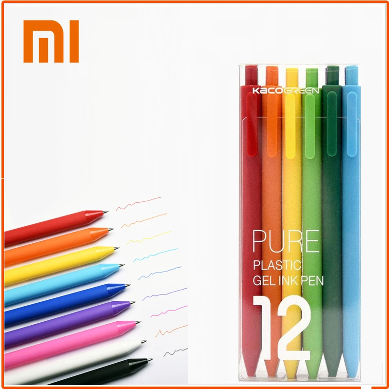 Original Xiaomi Colorful Sign Pen 12 Colors 0.5mm Refill Ballpoint pen Japan Ink school stationery Durable Mijia Sign Pens