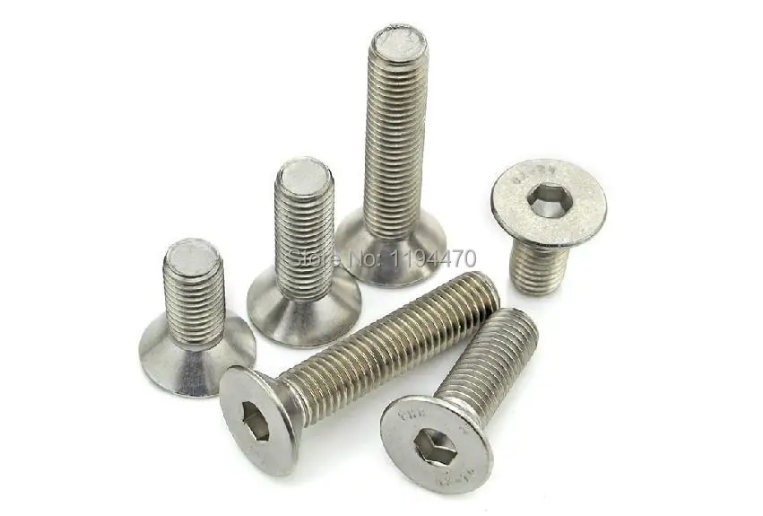 

20pcs/Lot DIN7991 Metric Thread M10x45mm M10*45 mm 304 Stainless Steel Countersunk Head Flat Head Hex Socket Cap Screw Bolt