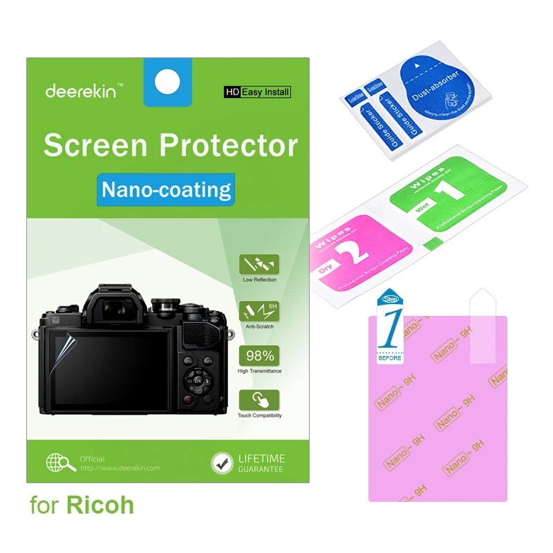 Deerekin HD Nano-coating Screen Protector for Ricoh GR Mark III II / GRIII GR2 GR CX6 CX5 CX4 CX3 CX2 CX1 GR Digital IV / III