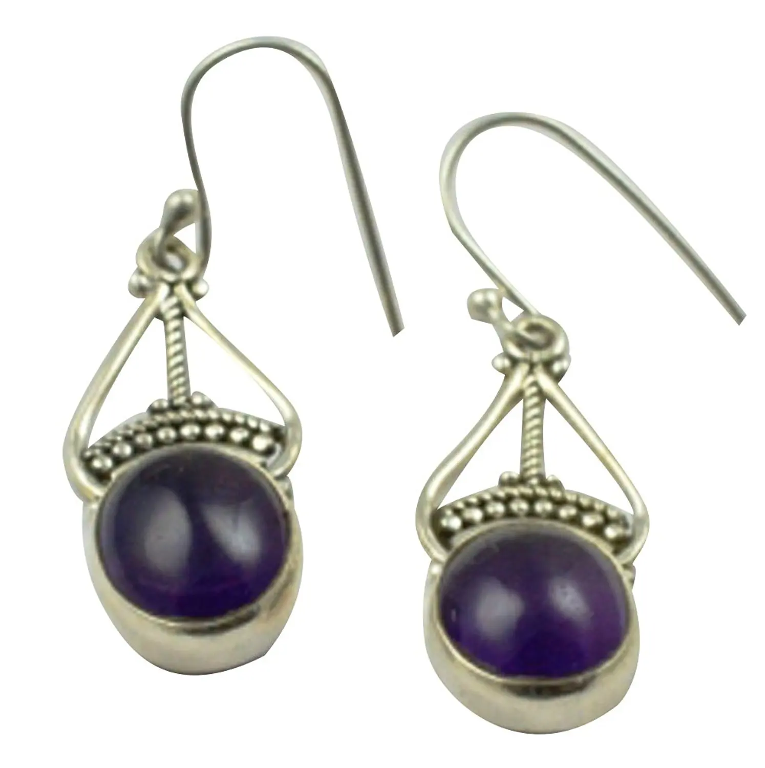 

Lovegem Genuine Amethyst Earrings 925 Sterling Silver, 40 mm, AE2258