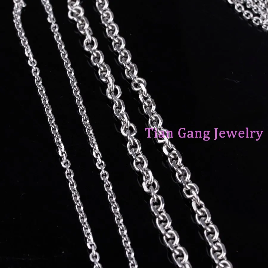 Wholesale 2/3/4/5mm Fashion DIY Jewelry 316L Stainless Steel Silver Color Cross Chain Mens Womens Necklace In Bulk 5/10 Meter