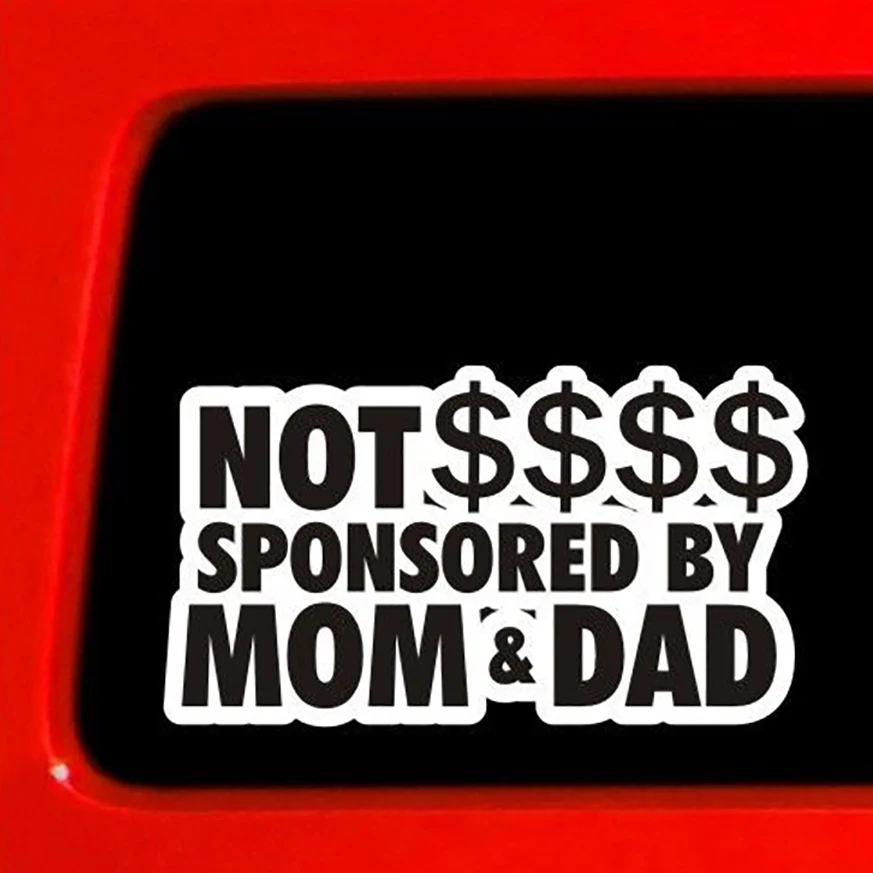 15*9.5cm Funny Humour Car Stickers Not Sponsored By Mom And Dadjdm Vinyl Decal Car Window Sticker Funny Drift 4x4