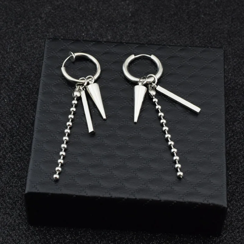 Men's Cross Earring in Steel Color,Fashion Pop Jewelry male Bangtan men earring Drop Earring For Women Vintage Long Men 1