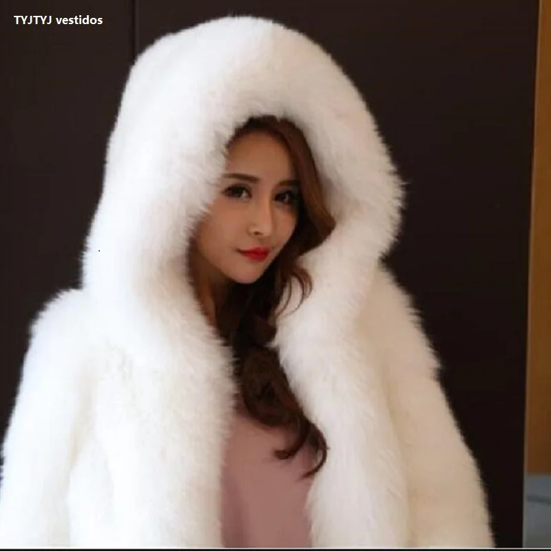 fashion 2023 high-quality Fur coat artificial fur in the long section of the thick warm whole skin fox fur fur hood coat coat