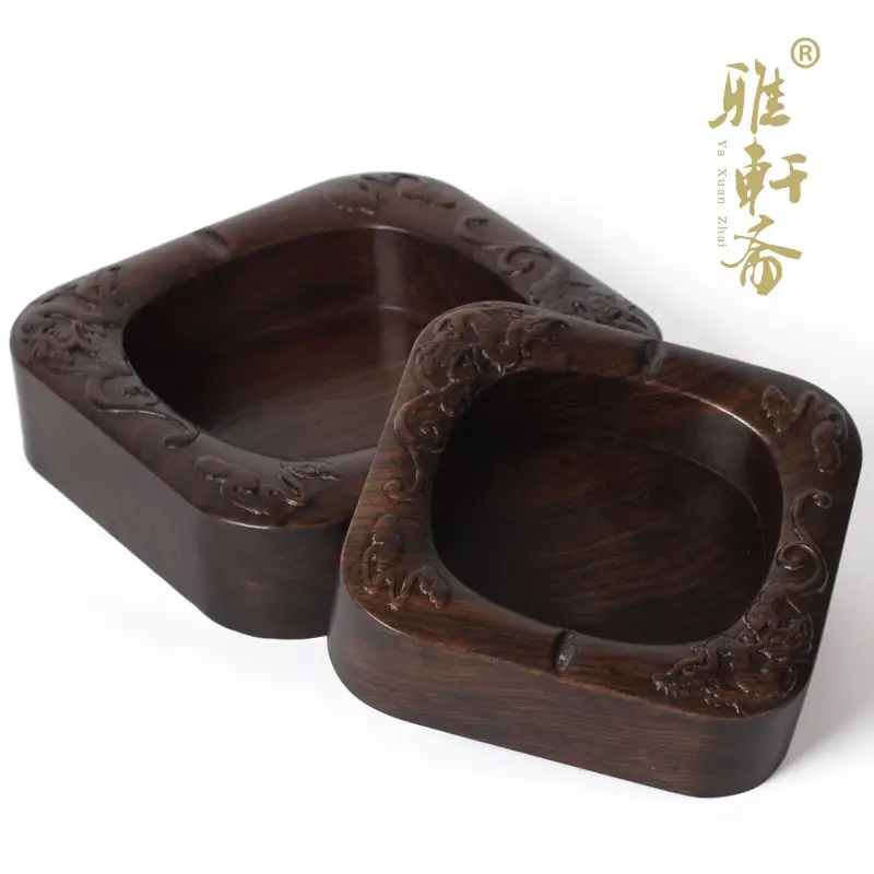 Rosewood crafts Ebony Wood Zhai Gallery of Chinese Wood Carving Dragon ornaments ashtray ashtray creative size