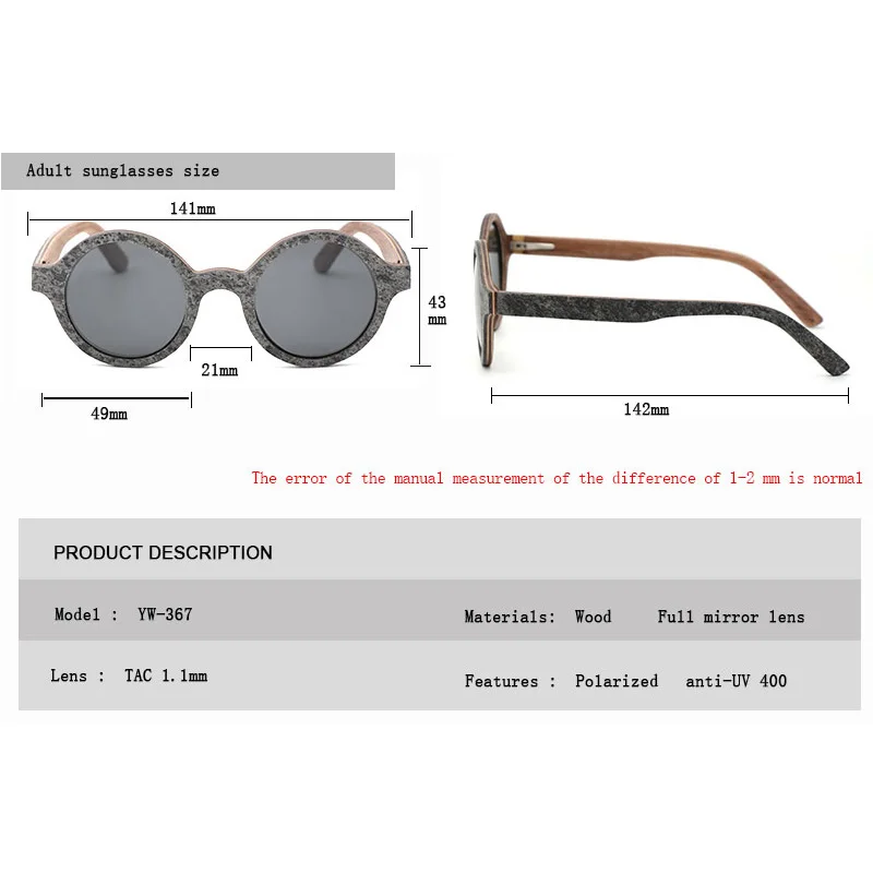 2018 new retro stone skin men's polarized sunglasses Men's women Travel beach Sun Glasses  With Wood bamboo Box occhiali da sole