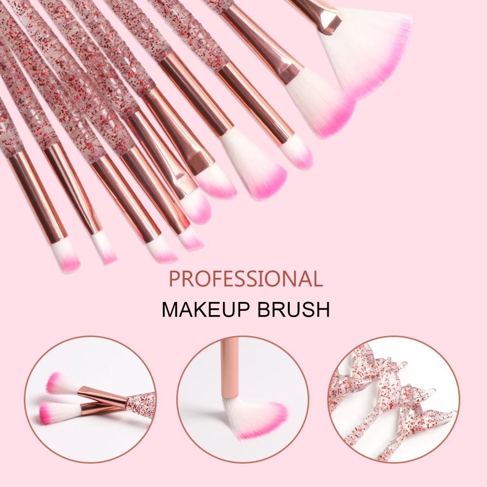 Dighealth Makeup Brushes Mermaid Brush Foundation Powder Eye Shadow Eyeliner Eyebrow Blush Lip Make Up Brush Face Cosmetic Tool