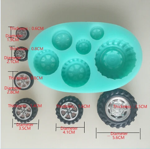 car wheel tires silicone flexible mold, tire silicone resin mold,  jewelry mold, fondant cake mold