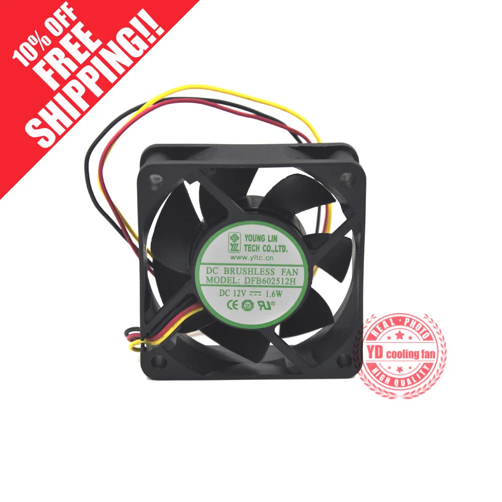 

NEW YOUNG LIN 6025 12V 1.6W DFB602512H server ATX cooling fan