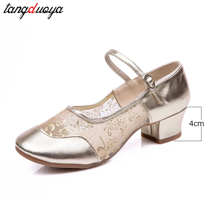 Zapatos de baile latino y de salón para mujer, calzado de baile profesional para niña y hombre