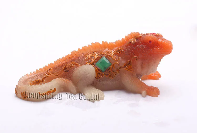 Allochroic Mascot,Yellow Chameleon Ornament, tea pet,  will change color, newness gifts, S1026B, Free Shipping