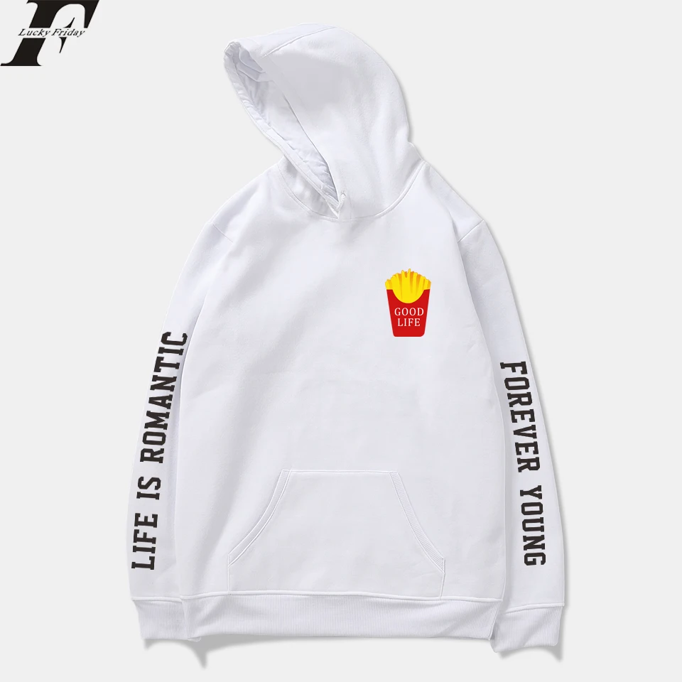 

LUCKYFRIDAYF fashion design Good Life Women Men Sweatshirts Printed Casual hip hop Style Hoodies Men Women Clothes pullover tops