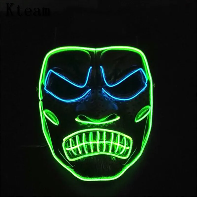 Glowing Halloween Masquerade party Mask Golden Horror Grimace Mask Sparta Party Decoration Props Wholesale Props Face Mask toys