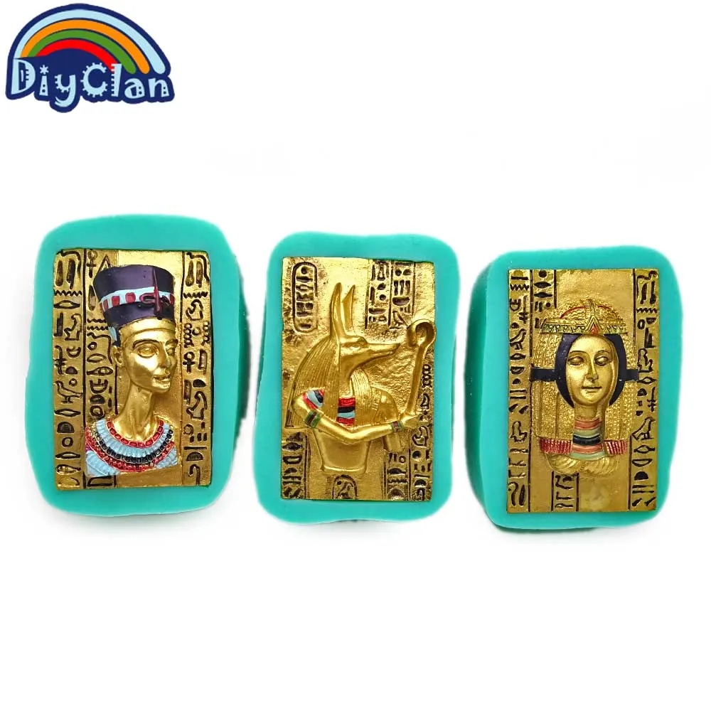 Egyptian pharaoh Cleopatra Anubis silicone Molds for baking Ancient Egypt fondant chocolate cake decoration mould resin form