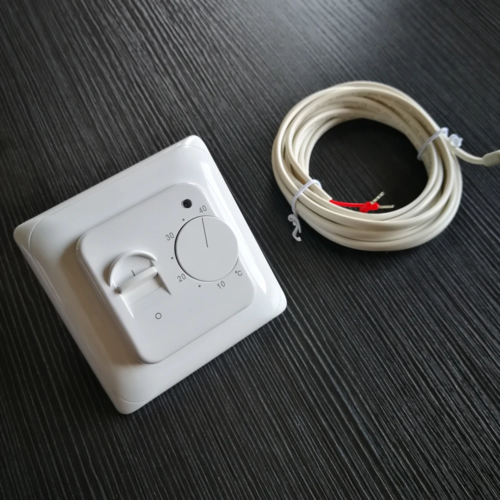 M5 Room Floor Heating Thermostat Mechanical Temperature Controller Infrared Warm Floor with 3m External NTC Sensor Probe