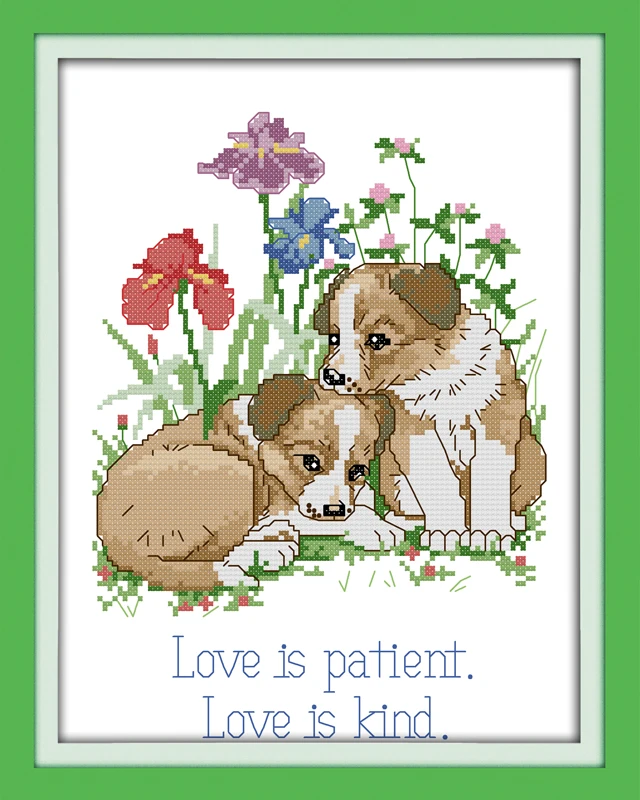 Everlasting love cross stitch kit cartoon 14ct  count canvas stitches embroidery DIY handmade needlework plus