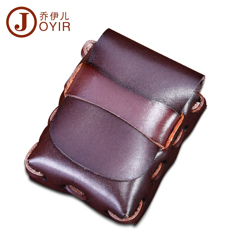 JOYIR 2023 Men\'s casual fashion waist packs Vintage Genuine leather cigarette case box case Gift packet to wear a belt K010