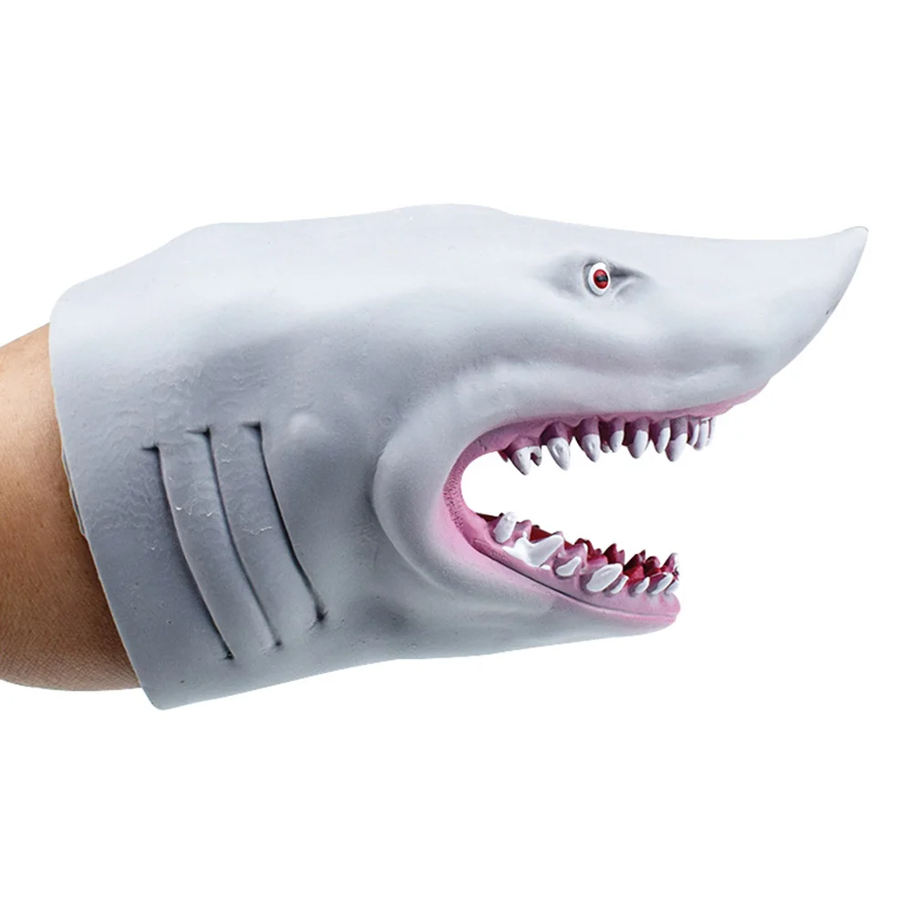 New Shark Hand Puppet for Story TPR Animal Head Gloves Kids Toys Gift Marionetas Shark Puppet Iteres De Mano Para Niños 손인형