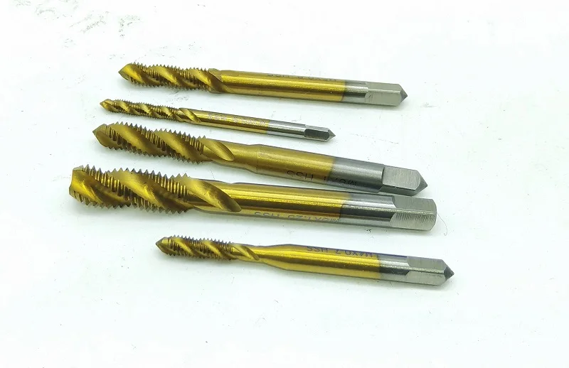 

New Titanium Coated Thread Tap M3 M4 M5 M6 M8 Drill Metric Hss Spiral Fluted Machine Screw Tap Spiral Pointed Taps