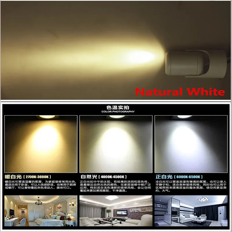 Imagem -06 - Cob Led Holofotes 360 Graus de Rotação Superfície Montado Ponto Teto para Baixo Luz Legal Natural Branco Branco Quente Ac85265v 10 w 20 w