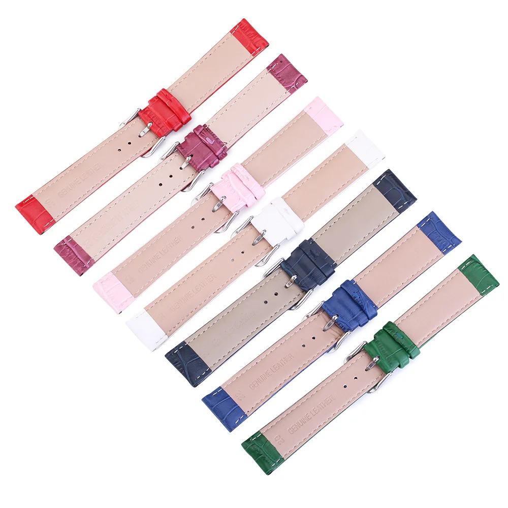 Crocodile Pattern Genuine Leather Strap Watch Band Watchband 12 13 14 15 16 17 18 19 20 22 24 mm Watch Strap Cow Leather Band