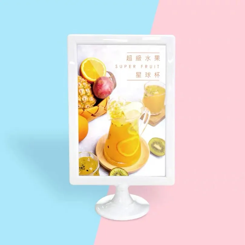 A6 Vertical Safe Plastic Tabletop Sign Holder Stand POP Price Menu list Display Stand Advertising Display Board