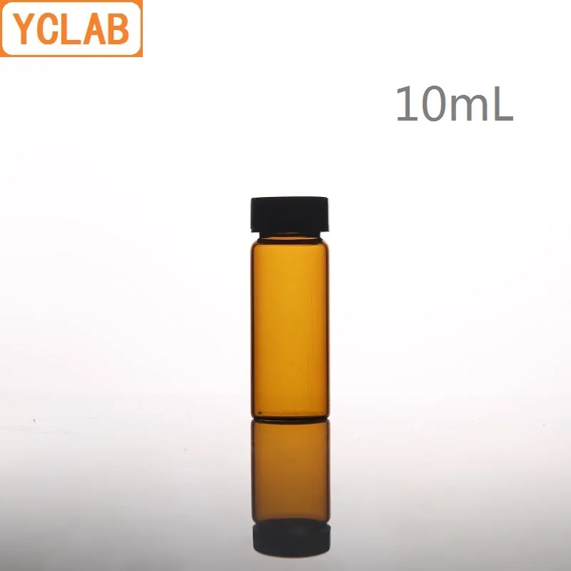 YCLAB 10mL Glas Probe Flasche Braun Bernstein Schraube mit Kunststoff Kappe und PE Pad Labor Chemie Ausrüstung