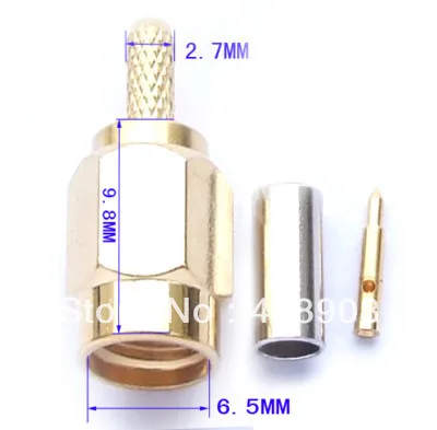 20SET X SMA male PLUG Crimp Connector FOR LMR174 RG178 RG316 Cable