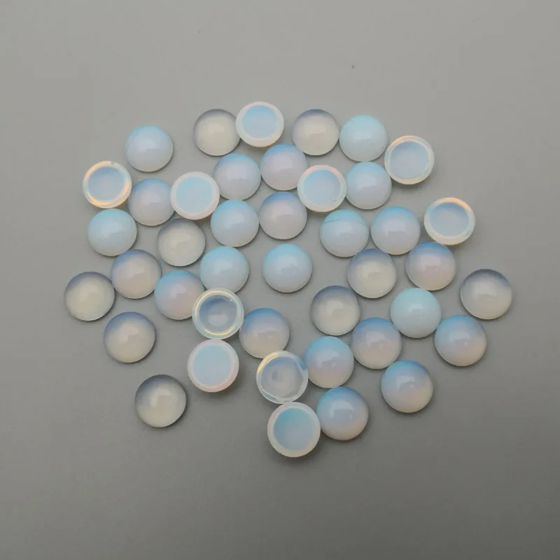 opal natural stone beads round cabochon for Jewelry making 6 8 10 12mm 50pcs/lot High-quality Necklace Ring Earrings Accessories