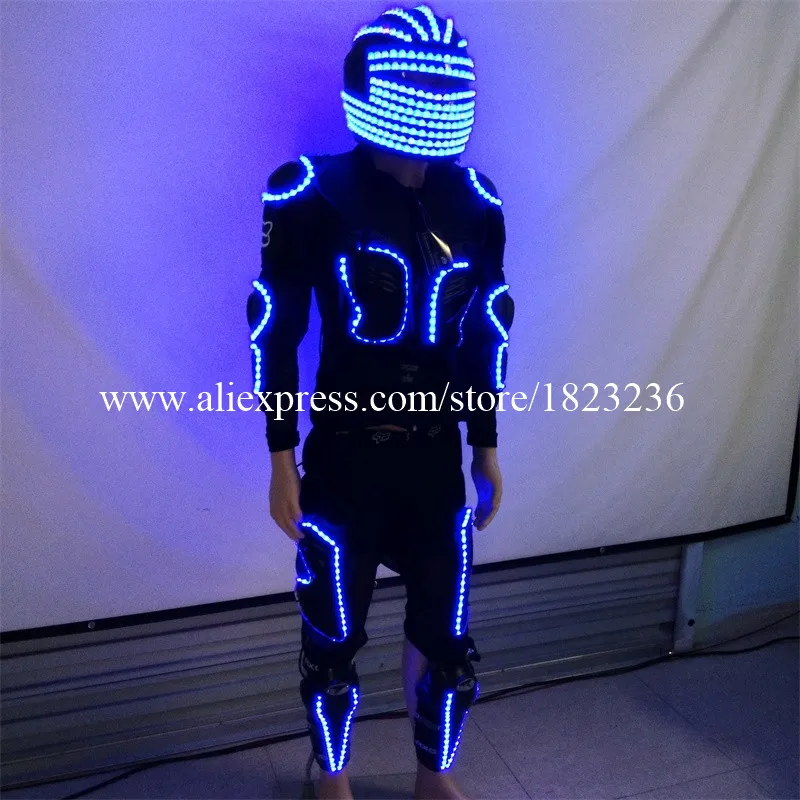 

New Fashioin LED Costume Clothes Festive Party Supplies Luminous Glowing Robot Suits Stage Performance Clothing Dancewear