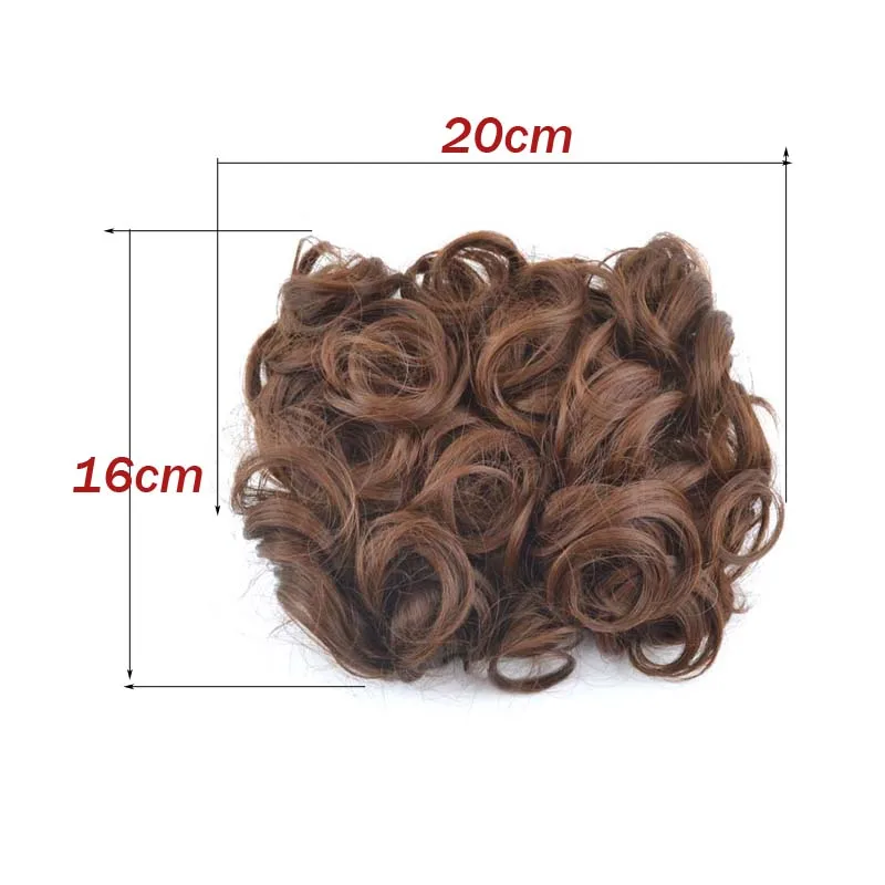 Jeedou-moño de pelo rizado Updos sintético para mujer, almohadilla de moño, Color gris Bromn, mezcla de colores, estilo Retro, postizos de boda