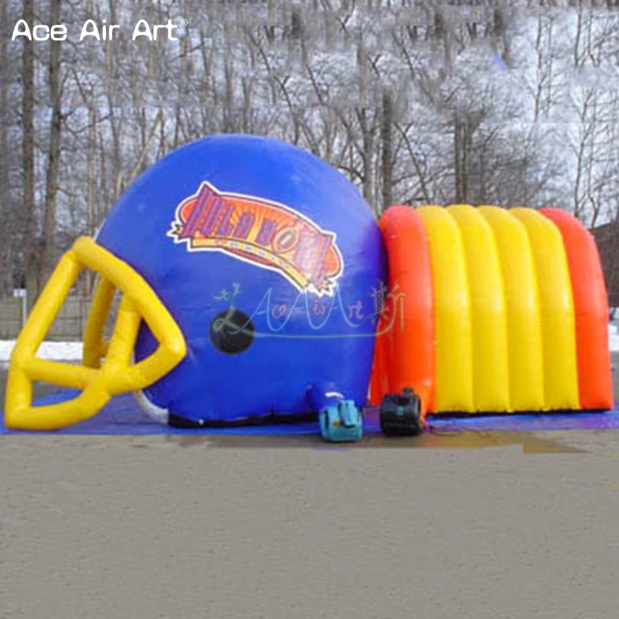 Portable Designed Inflatable Lawn Football Sport Entry Helmet Tunnels Outdoor Rugby Run Through Tunnel Tent for Sale