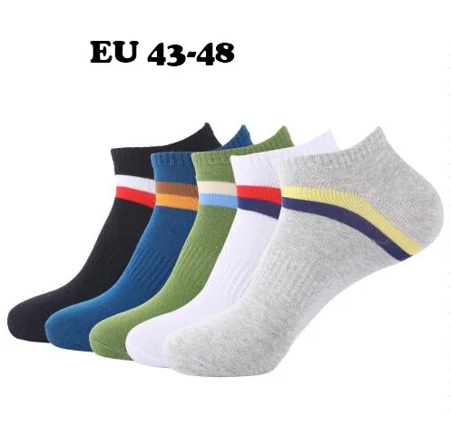 20PCS=10 pairs spring summer men's elastic  invisible boat cotton socks  striped socks plus size xxxl men cotton socks low cut