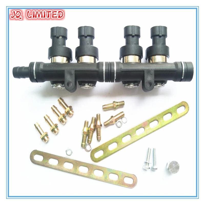 3Ohms 4 cylinder CNG LPG Injector Rail Super Silent high speed Common Injector Rail gas injector  and accessories