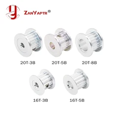 2GT GT2 Aluminum Timing Belt Idler Pulley 16T 20T Teeth Tooth 3mm 5mm 8mm Bore For 3D Printer 6mm Width Timing Belt