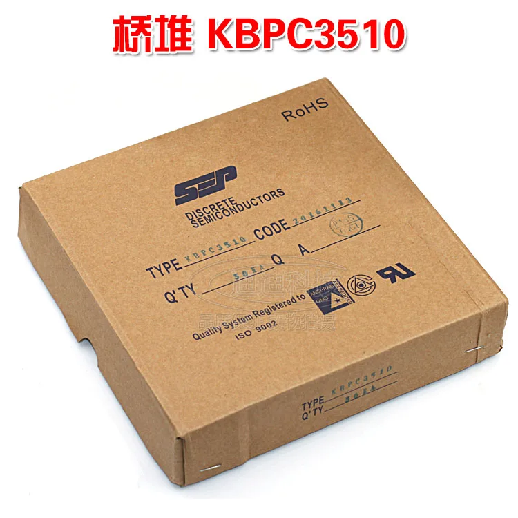 New KBPC3510 Rectifier Bridge Single Phase Bridge Stack Square Voltage 1000V Current 35A 3510