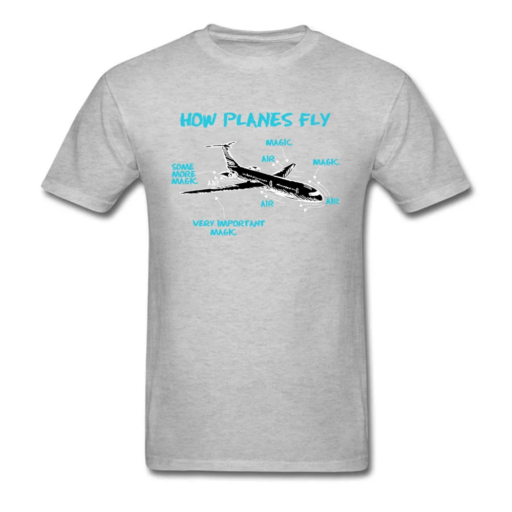 Print Engineer Mechanical How Plane Fly Mens T Shirts Aircraft Airplane Schematic Diagram Pattern Tshirt Father\'s Day Cotton