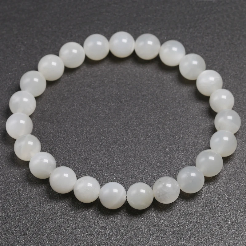 AA White Moonstone Bracelet Chakra Stone Divine Feminine Emotional Balance Luck Bracelets For Women Men Unisex Fine Jewelry