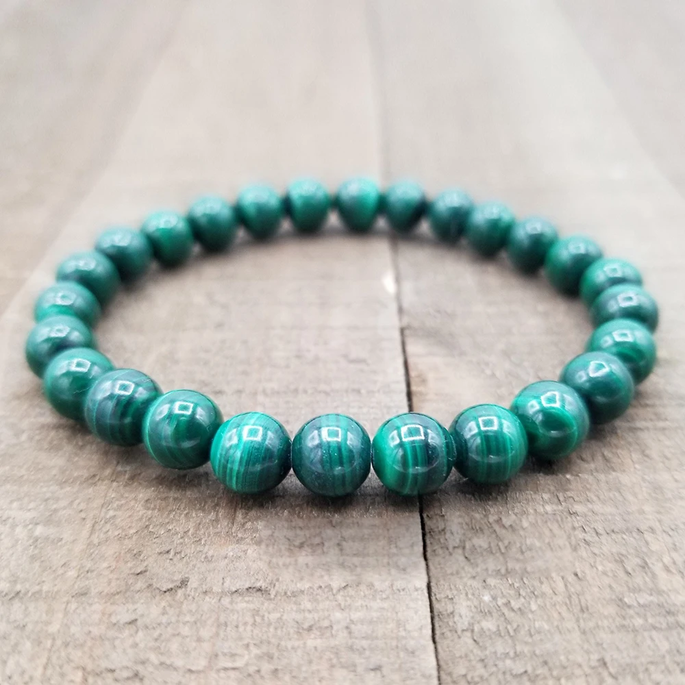 MG0320 AAA Grand Natural Malachite Stacking Bracelet Trendy Energy Powerful Balance Bracelet  Stress Relief Yoga Bracelet